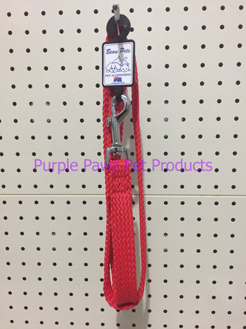~BEAU PETS / DOUBLE NYLON / DOG LEAD / 20MM x 120CM / RED / WITH CLIP~