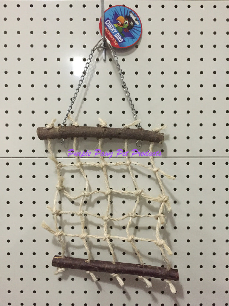 ~CHEEKY BIRD TOY / NATURAL / SMALL / ROPE LATTICE~