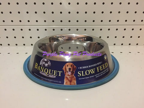 ~BANQUET / STAINLESS STEEL / SLOW FEED / DOG BOWL / 530ML~