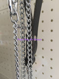 ~BEAU PETS / DOG / CHAIN LEAD WITH LEATHER HANDLE / 1.6MM x 120CM~