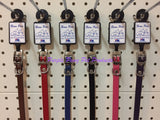 ~DELUXE LEATHER DOG COLLARS / PLAIN / 35CM / 6 COLOURS~
