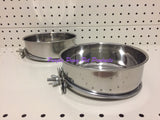 ~BIRD/PET BOWLS / STAINLESS STEEL / COOP CUPS / x2 / BOLT ON / 15CM DIA~