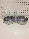 ~BIRD/PET BOWLS / STAINLESS STEEL / COOP CUPS / x2 / HOOK ON / 15CM DIA~